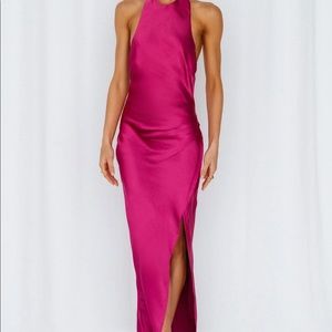 HELLO MOLLY LIGHT MINDS MIDI DRESS IN FUCHSIA